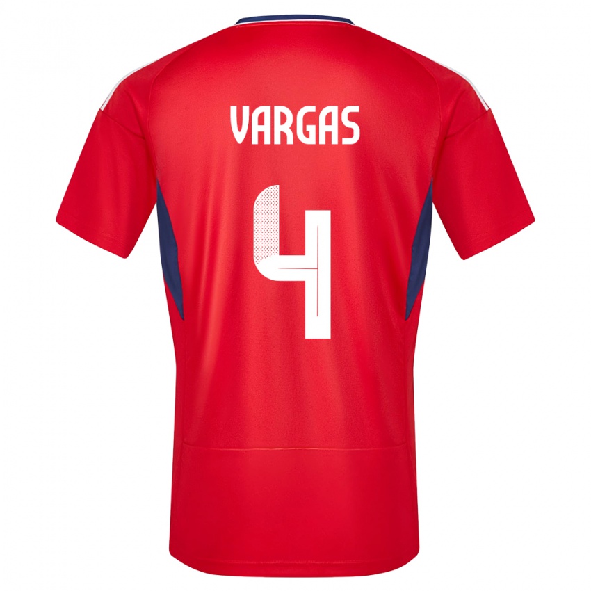 Męski Kostaryka Juan Pablo Vargas #4 Czerwony Domowa Koszulka 24-26 Koszulki Klubowe