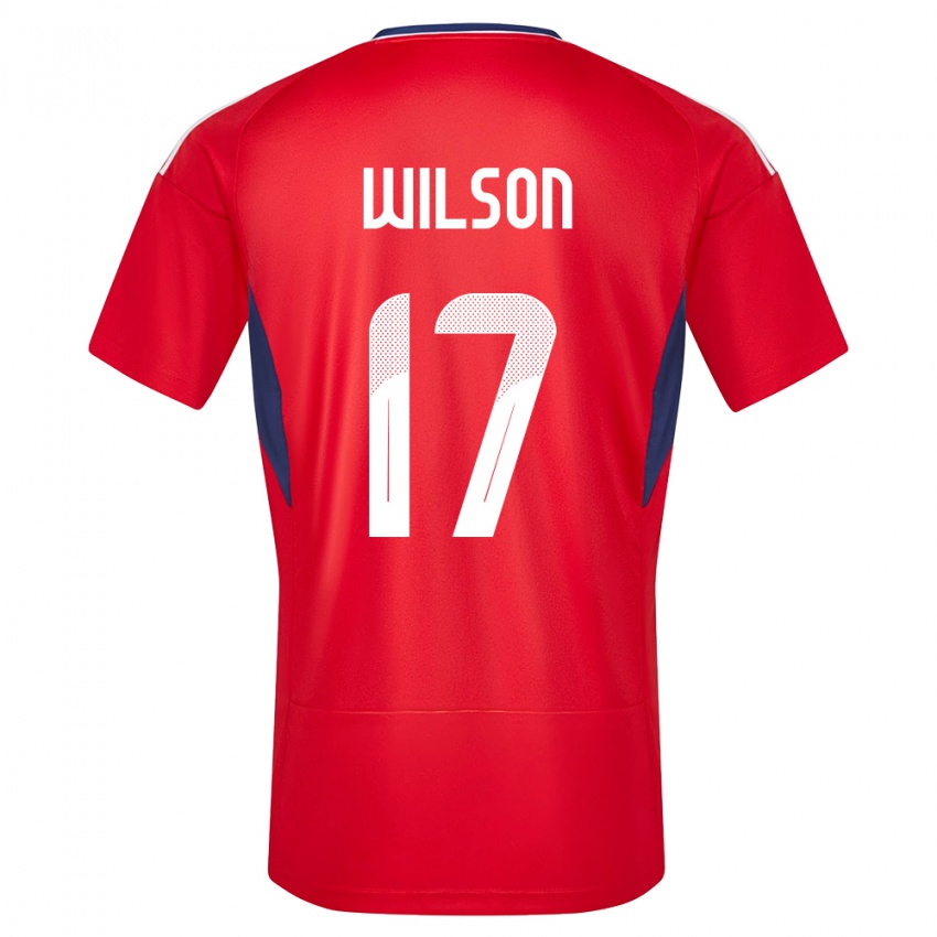Męski Kostaryka Roan Wilson #17 Czerwony Domowa Koszulka 24-26 Koszulki Klubowe