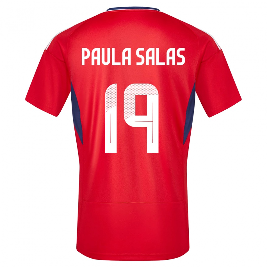 Męski Kostaryka Maria Paula Salas #19 Czerwony Domowa Koszulka 24-26 Koszulki Klubowe