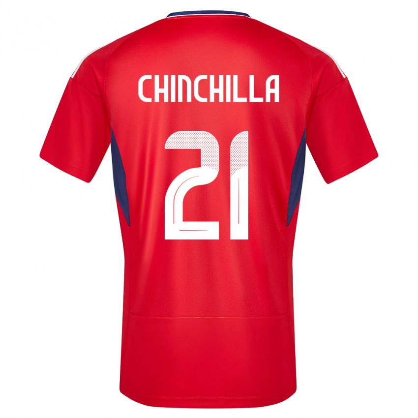 Męski Kostaryka Viviana Chinchilla #21 Czerwony Domowa Koszulka 24-26 Koszulki Klubowe