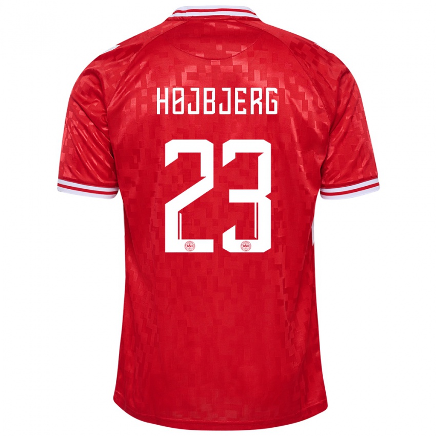Męski Dania Pierre Emile Hojbjerg #23 Czerwony Domowa Koszulka 24-26 Koszulki Klubowe