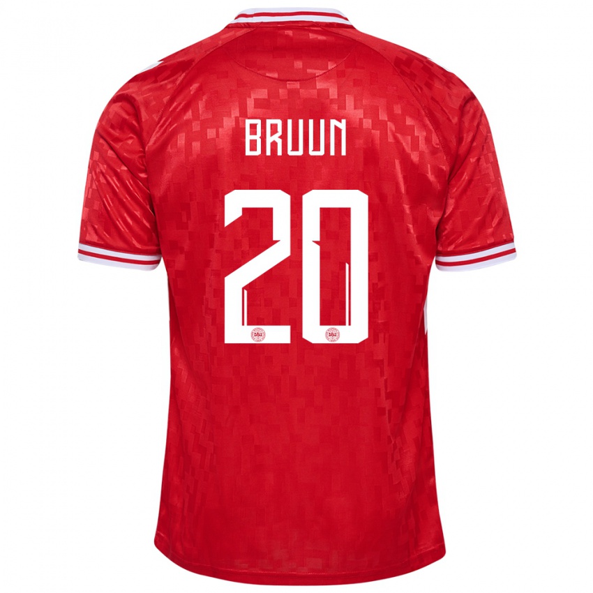 Męski Dania Signe Bruun #20 Czerwony Domowa Koszulka 24-26 Koszulki Klubowe