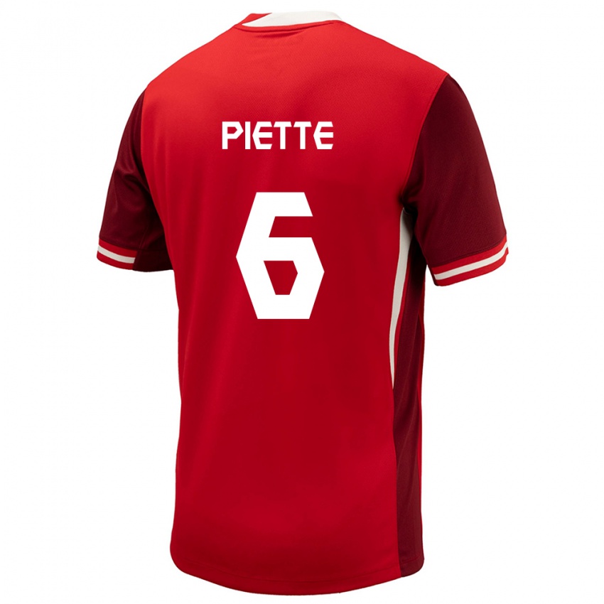 Męski Kanada Samuel Piette #6 Czerwony Domowa Koszulka 24-26 Koszulki Klubowe