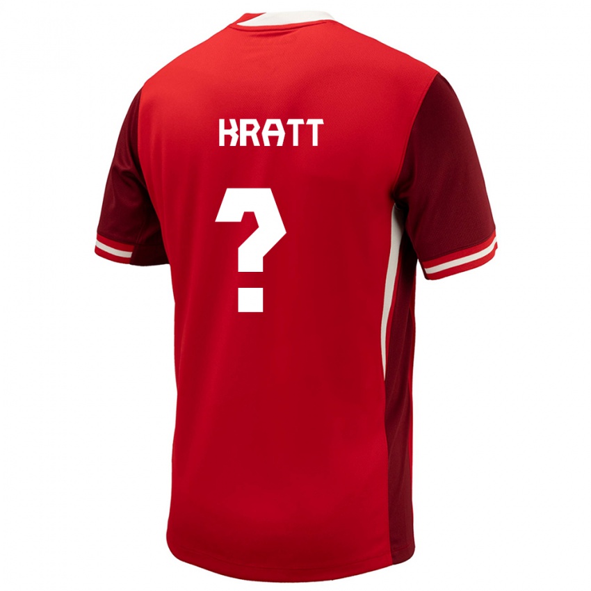Męski Kanada Ronan Kratt #0 Czerwony Domowa Koszulka 24-26 Koszulki Klubowe
