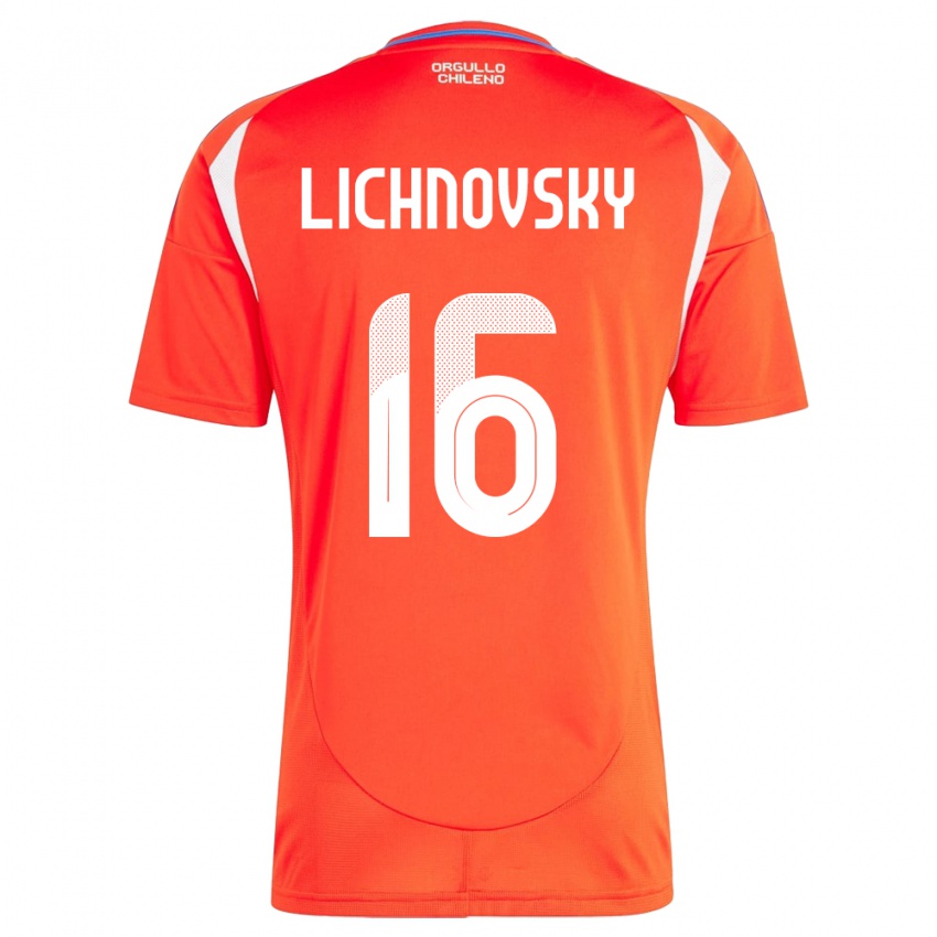 Męski Chile Igor Lichnovsky #16 Czerwony Domowa Koszulka 24-26 Koszulki Klubowe