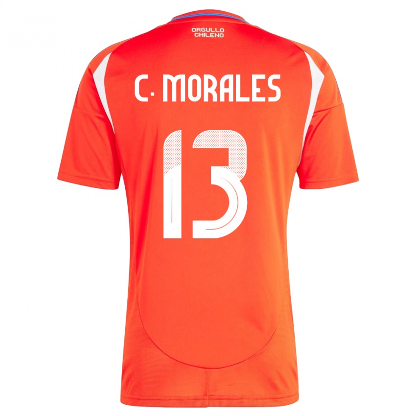 Męski Chile Cristián Morales #13 Czerwony Domowa Koszulka 24-26 Koszulki Klubowe