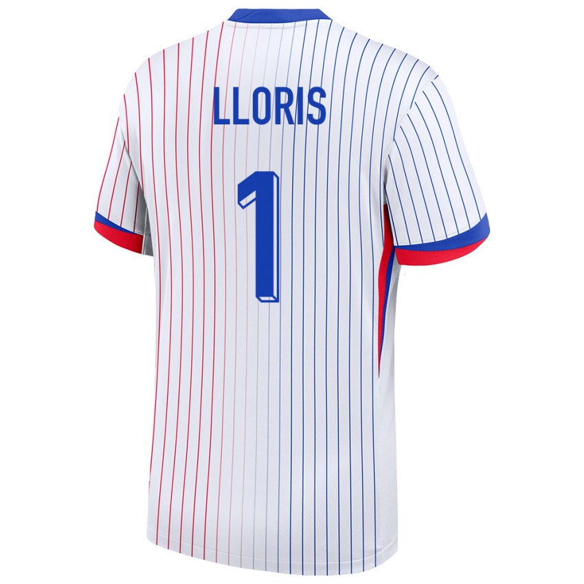 Męski Francja Hugo Lloris #1 Biały Wyjazdowa Koszulka 24-26 Koszulki Klubowe
