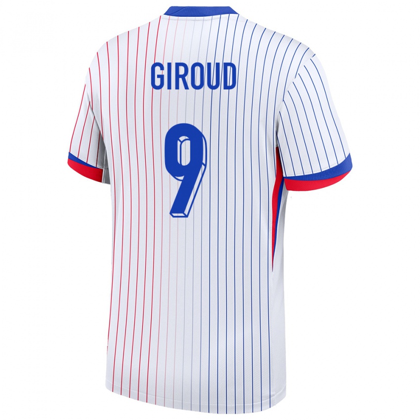 Męski Francja Olivier Giroud #9 Biały Wyjazdowa Koszulka 24-26 Koszulki Klubowe