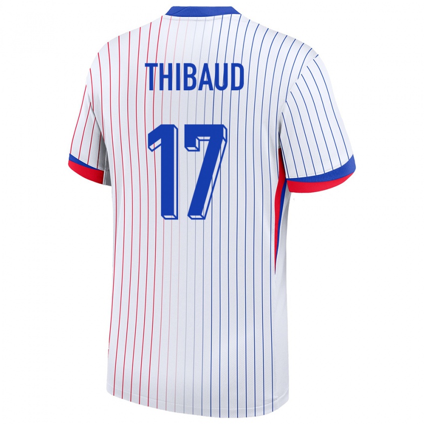 Męski Francja Julie Thibaud #17 Biały Wyjazdowa Koszulka 24-26 Koszulki Klubowe