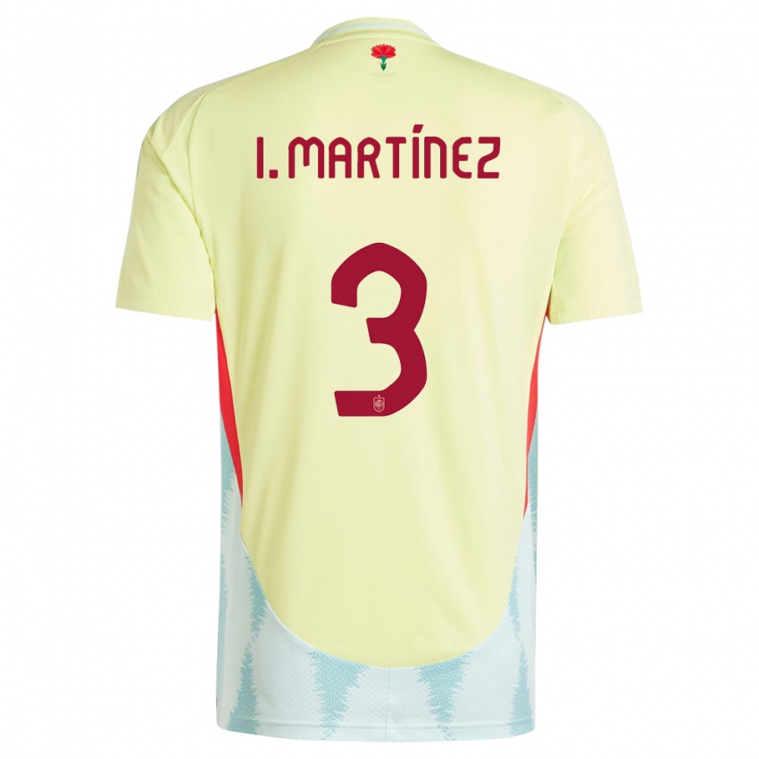 Męski Hiszpania Inigo Martinez #3 Żółty Wyjazdowa Koszulka 24-26 Koszulki Klubowe