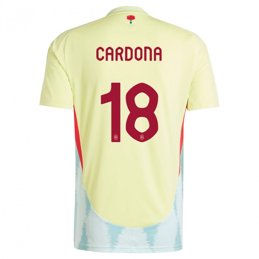 Męski Hiszpania Marta Cardona #18 Żółty Wyjazdowa Koszulka 24-26 Koszulki Klubowe