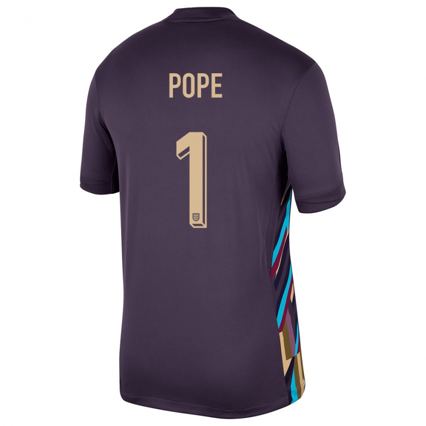 Męski Anglia Nick Pope #1 Ciemna Rodzynka Wyjazdowa Koszulka 24-26 Koszulki Klubowe