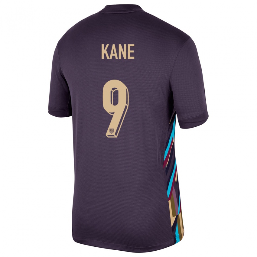 Męski Anglia Harry Kane #9 Ciemna Rodzynka Wyjazdowa Koszulka 24-26 Koszulki Klubowe