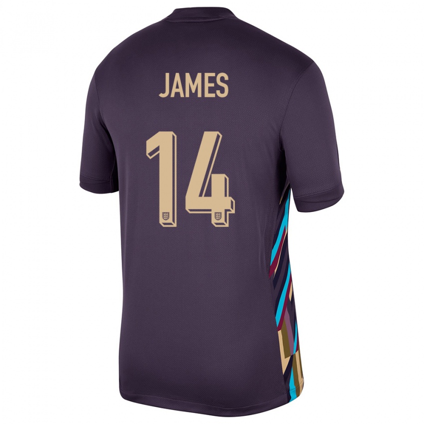Męski Anglia Reece James #14 Ciemna Rodzynka Wyjazdowa Koszulka 24-26 Koszulki Klubowe