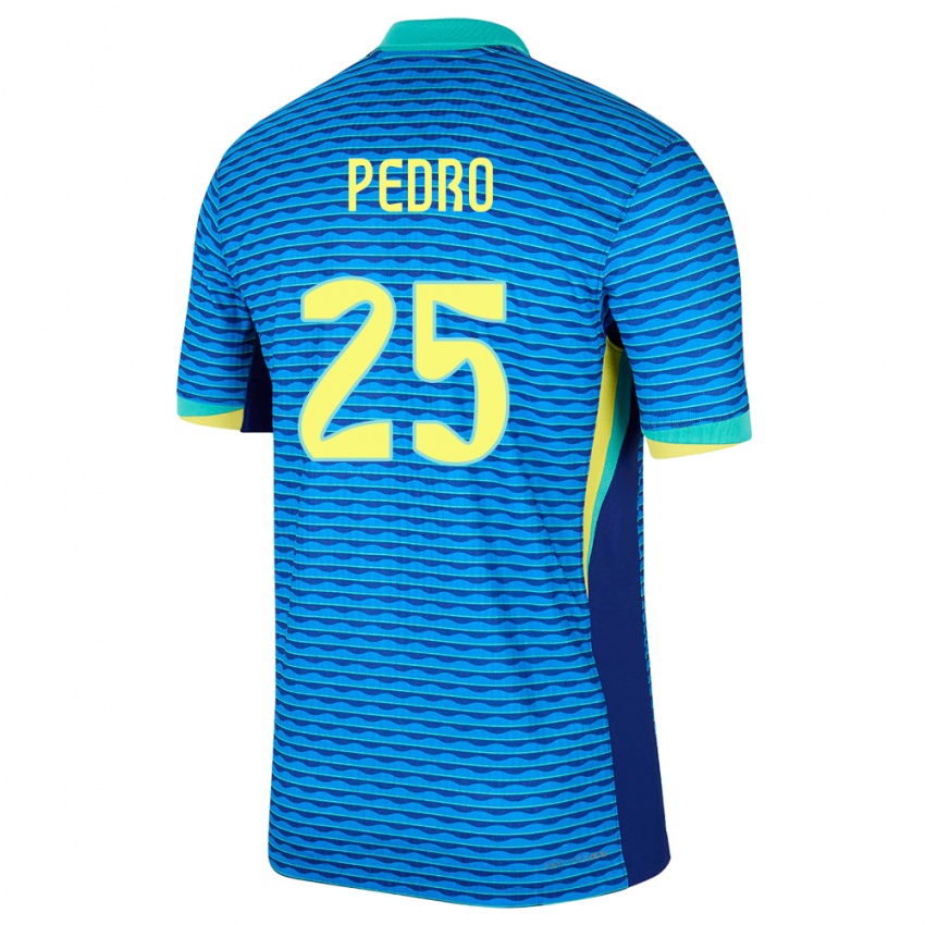 Męski Brazylia Pedro #25 Niebieski Wyjazdowa Koszulka 24-26 Koszulki Klubowe
