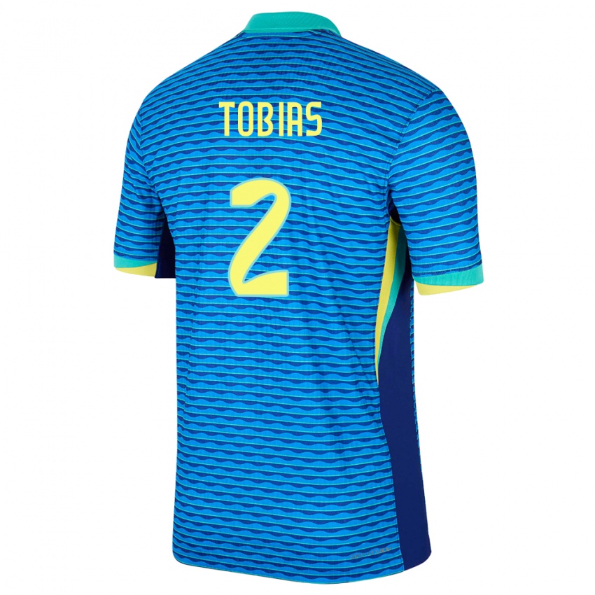 Męski Brazylia Vinicius Tobias #2 Niebieski Wyjazdowa Koszulka 24-26 Koszulki Klubowe