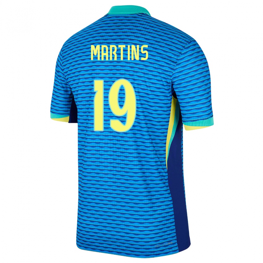 Męski Brazylia Matheus Martins #19 Niebieski Wyjazdowa Koszulka 24-26 Koszulki Klubowe