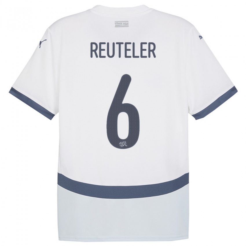 Męski Szwajcaria Geraldine Reuteler #6 Biały Wyjazdowa Koszulka 24-26 Koszulki Klubowe