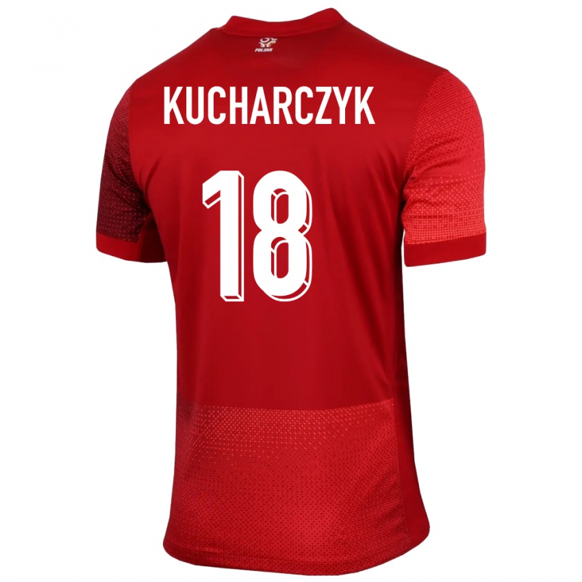 Męski Polska Filip Kucharczyk #18 Czerwony Wyjazdowa Koszulka 24-26 Koszulki Klubowe