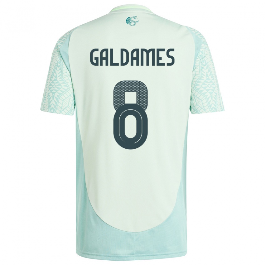 Męski Meksyk Benjamin Galdames #8 Lniana Zieleń Wyjazdowa Koszulka 24-26 Koszulki Klubowe