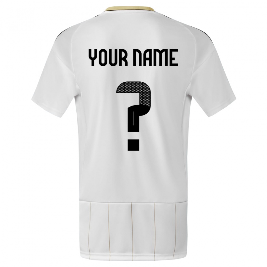 Męski Kostaryka Twoje Imię #0 Biały Wyjazdowa Koszulka 24-26 Koszulki Klubowe