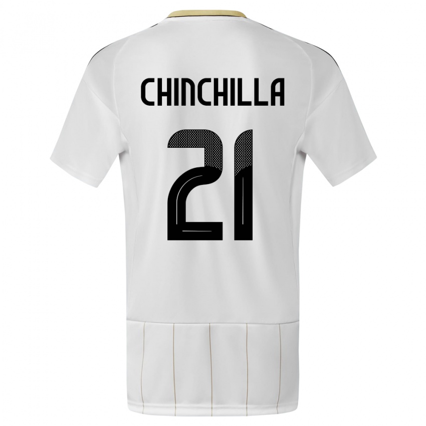 Męski Kostaryka Viviana Chinchilla #21 Biały Wyjazdowa Koszulka 24-26 Koszulki Klubowe