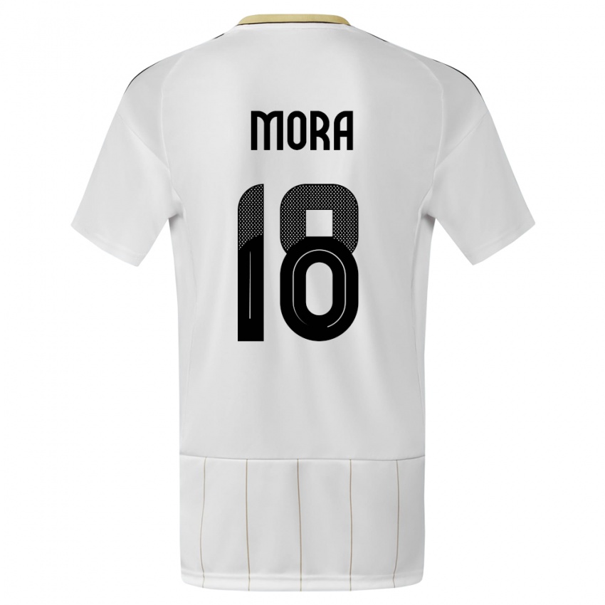 Męski Kostaryka Bayron Mora #18 Biały Wyjazdowa Koszulka 24-26 Koszulki Klubowe