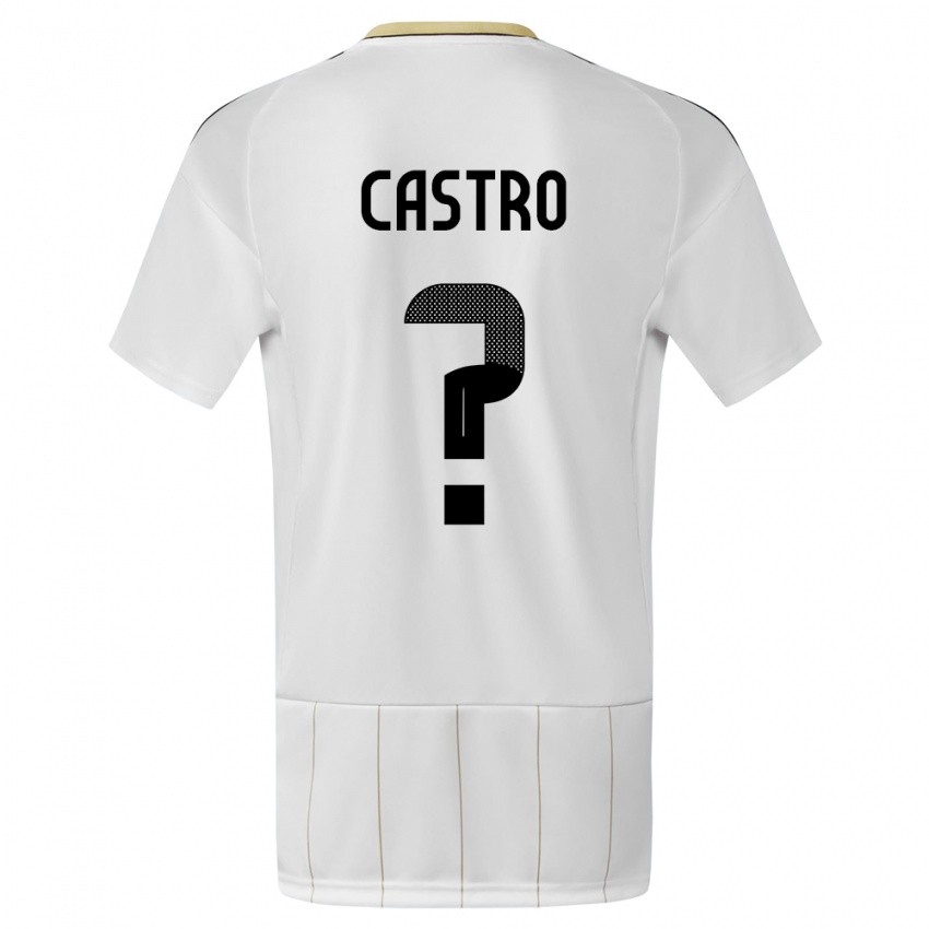 Męski Kostaryka Mathias Castro #0 Biały Wyjazdowa Koszulka 24-26 Koszulki Klubowe