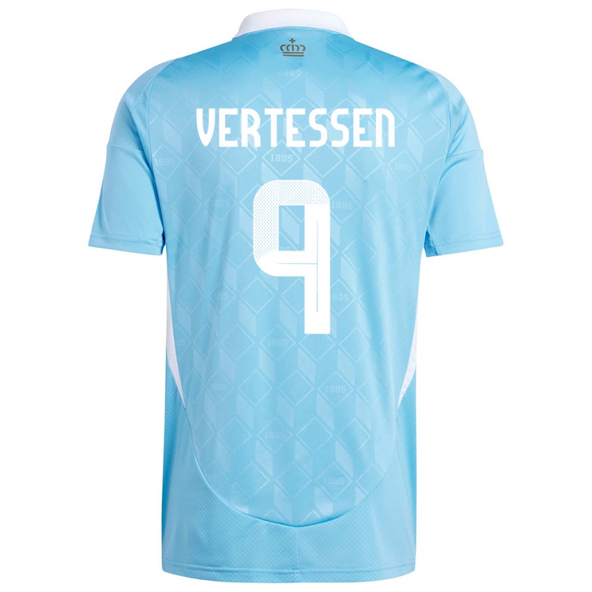 Męski Belgia Yorbe Vertessen #9 Niebieski Wyjazdowa Koszulka 24-26 Koszulki Klubowe