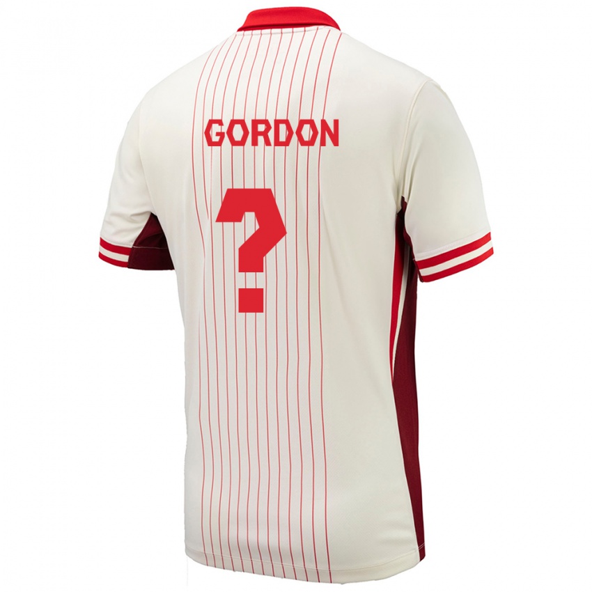Męski Kanada Joshua Gordon #0 Biały Wyjazdowa Koszulka 24-26 Koszulki Klubowe