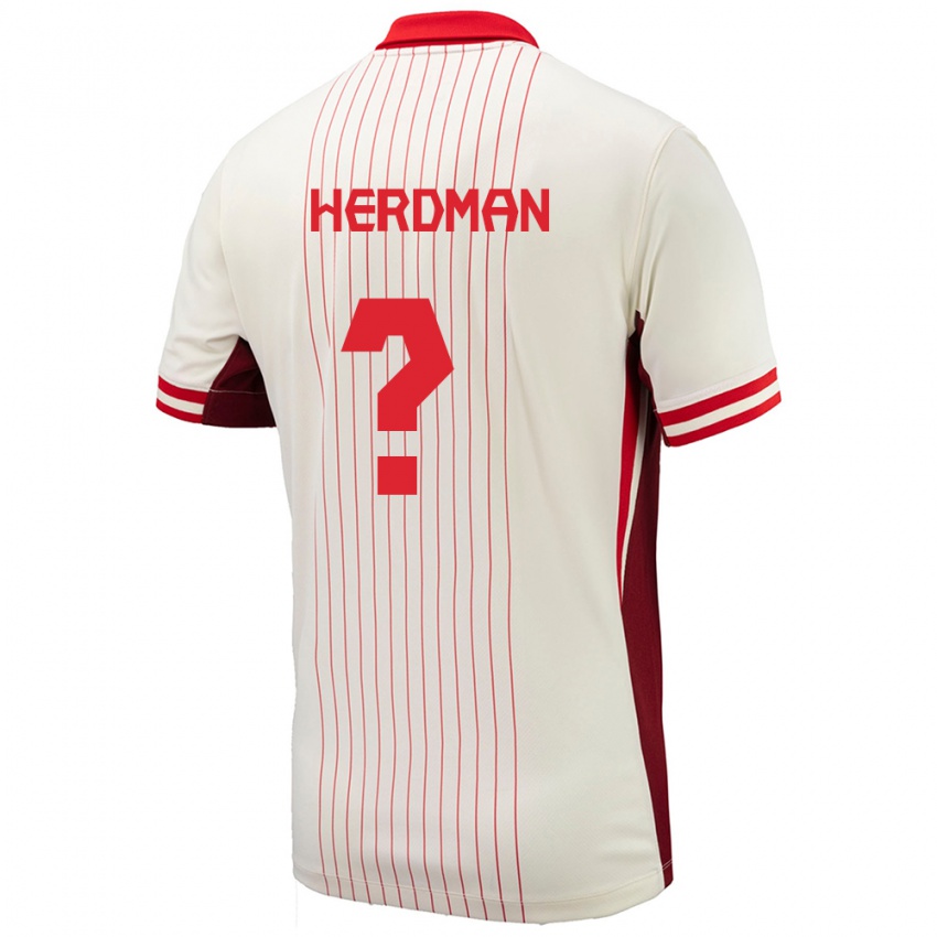 Męski Kanada Jay Herdman #0 Biały Wyjazdowa Koszulka 24-26 Koszulki Klubowe