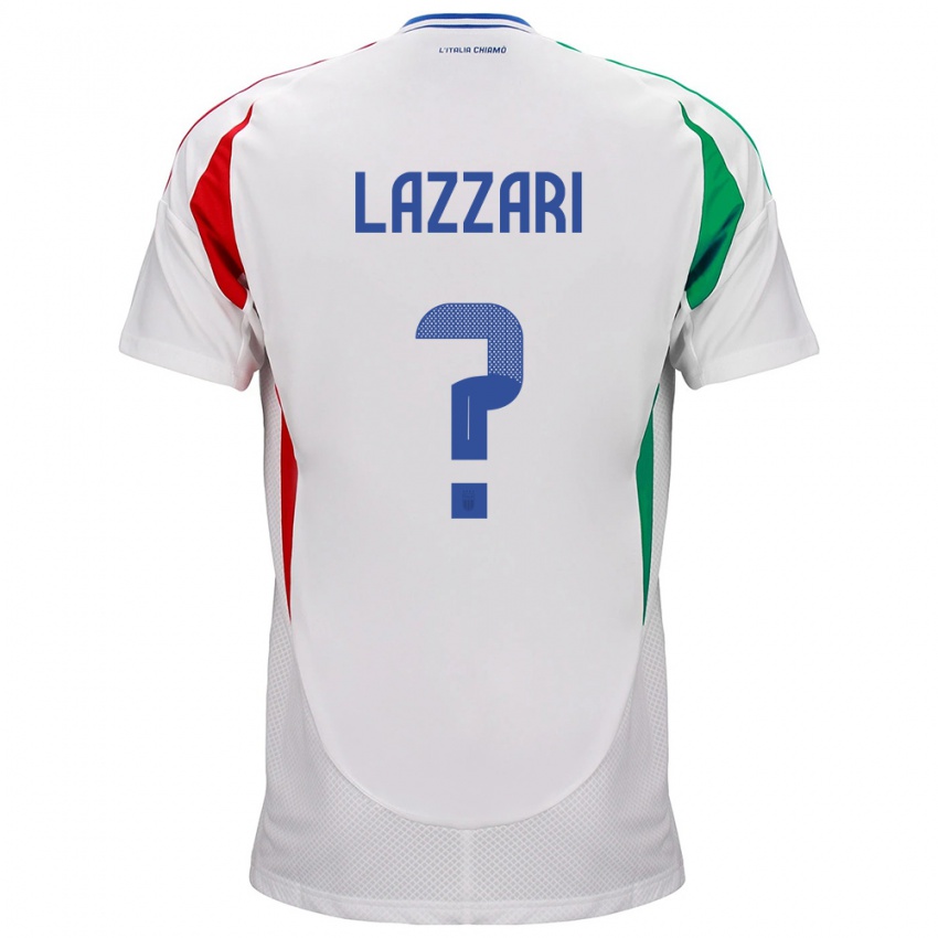 Męski Włochy Manuel Lazzari #0 Biały Wyjazdowa Koszulka 24-26 Koszulki Klubowe