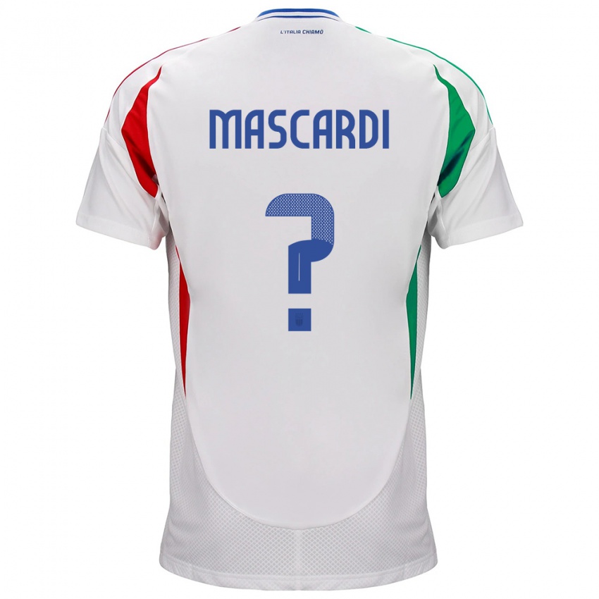 Męski Włochy Diego Mascardi #0 Biały Wyjazdowa Koszulka 24-26 Koszulki Klubowe