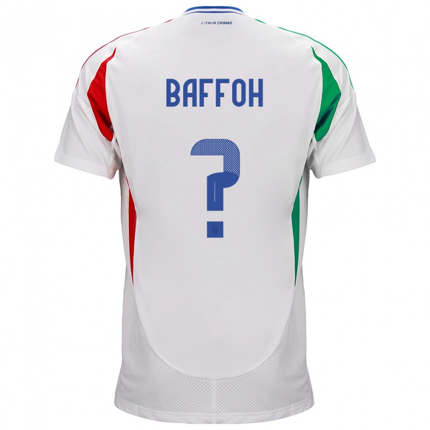 Męski Włochy Jeffrey Baffoh #0 Biały Wyjazdowa Koszulka 24-26 Koszulki Klubowe