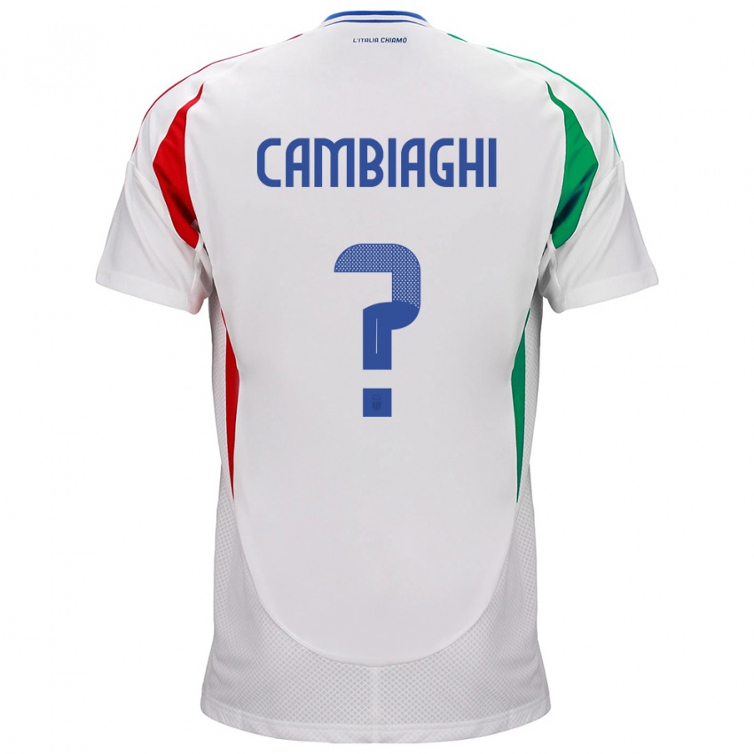 Męski Włochy Michela Cambiaghi #0 Biały Wyjazdowa Koszulka 24-26 Koszulki Klubowe