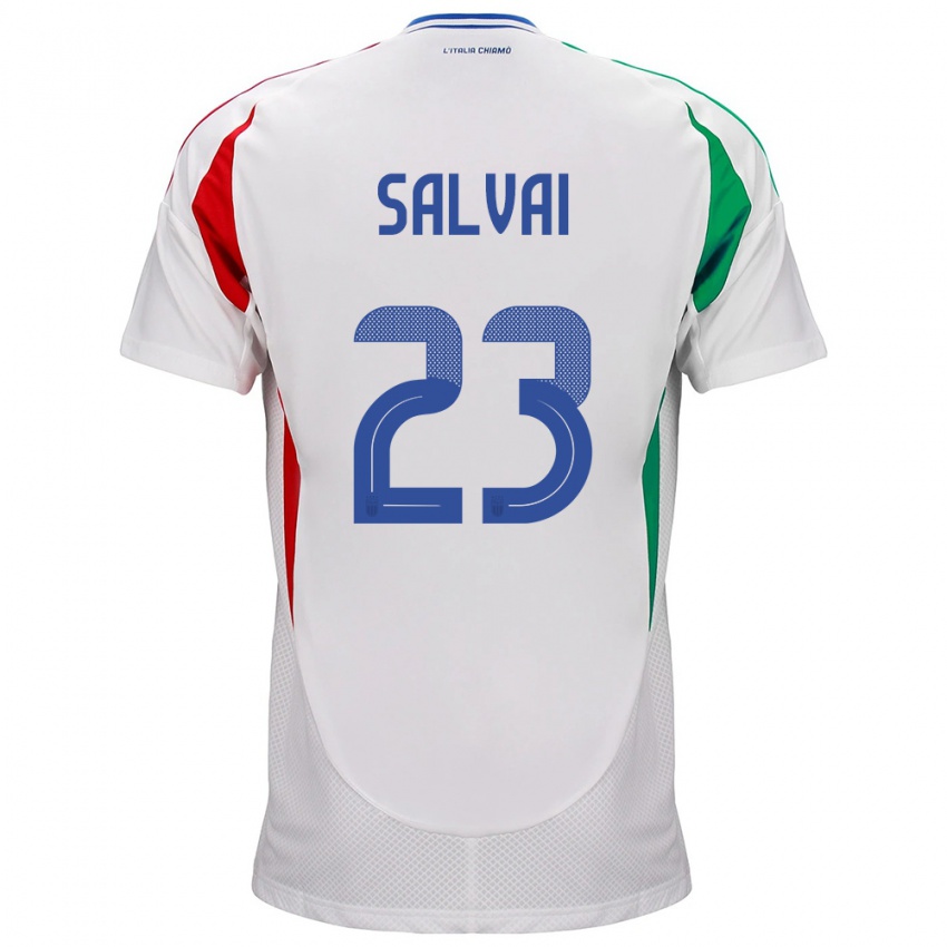 Męski Włochy Cecilia Salvai #23 Biały Wyjazdowa Koszulka 24-26 Koszulki Klubowe