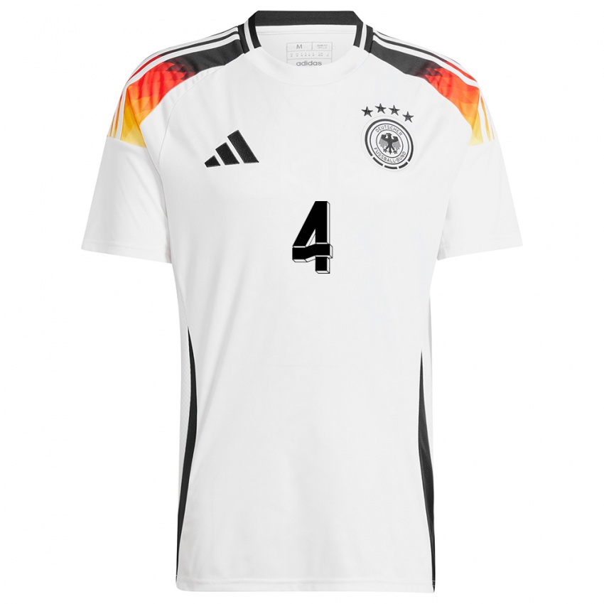 Kobiety Niemcy Matthias Ginter #4 Biały Domowa Koszulka 24-26 Koszulki Klubowe
