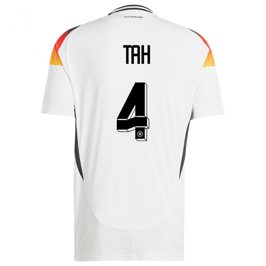 Kobiety Niemcy Jonathan Tah #4 Biały Domowa Koszulka 24-26 Koszulki Klubowe