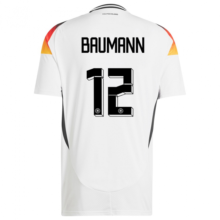 Kobiety Niemcy Oliver Baumann #12 Biały Domowa Koszulka 24-26 Koszulki Klubowe