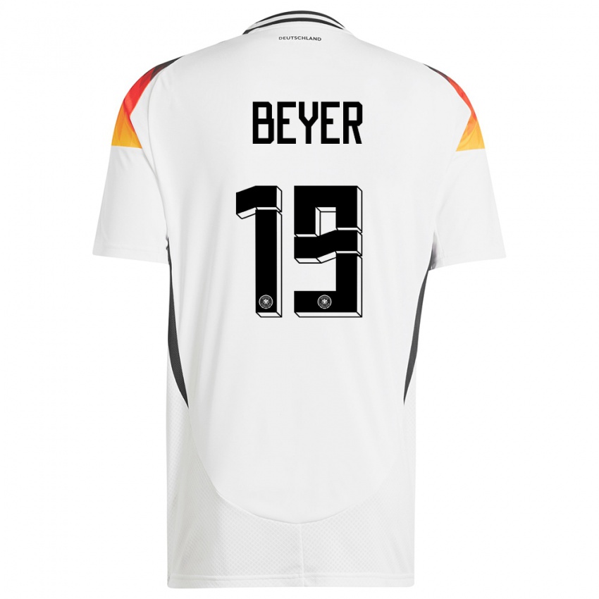 Kobiety Niemcy Jordan Beyer #19 Biały Domowa Koszulka 24-26 Koszulki Klubowe