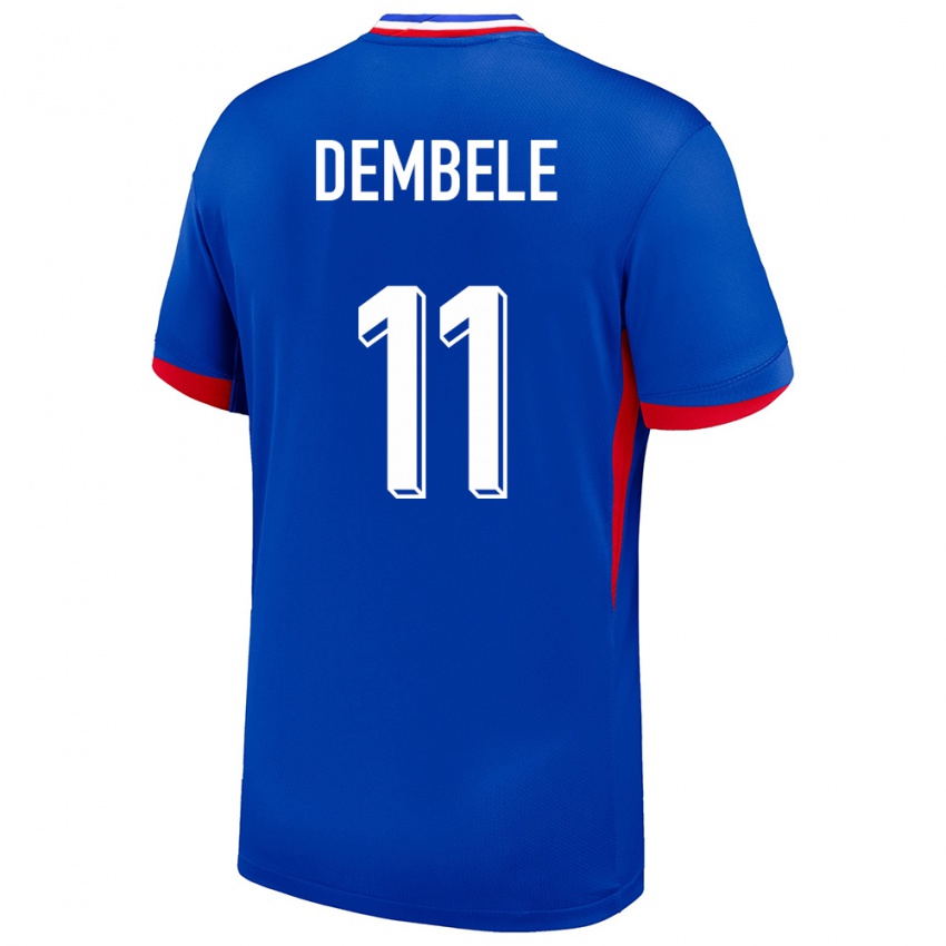 Kobiety Francja Ousmane Dembele #11 Niebieski Domowa Koszulka 24-26 Koszulki Klubowe