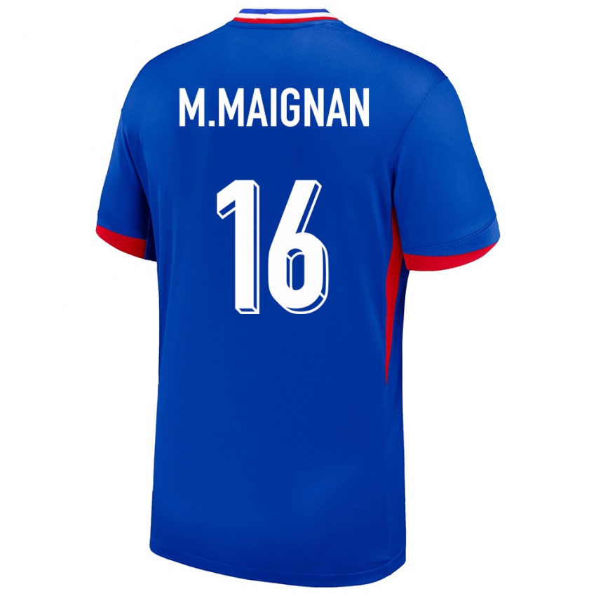 Kobiety Francja Mike Maignan #16 Niebieski Domowa Koszulka 24-26 Koszulki Klubowe