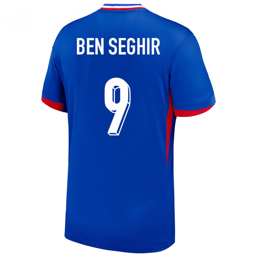 Kobiety Francja Salim Ben Seghir #9 Niebieski Domowa Koszulka 24-26 Koszulki Klubowe