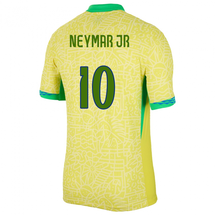 Kobiety Brazylia Neymar #10 Żółty Domowa Koszulka 24-26 Koszulki Klubowe