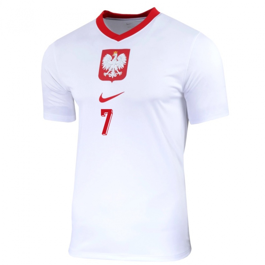 Kobiety Polska Arkadiusz Milik #7 Biały Domowa Koszulka 24-26 Koszulki Klubowe