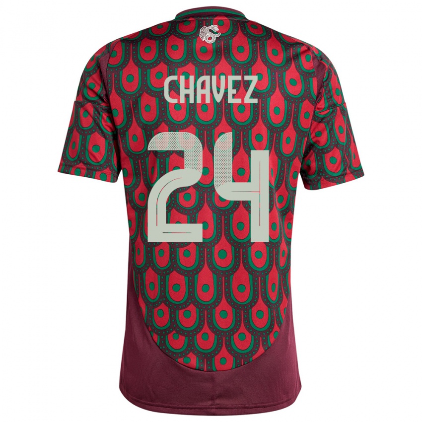 Kobiety Meksyk Luis Chavez #24 Kasztanowaty Domowa Koszulka 24-26 Koszulki Klubowe