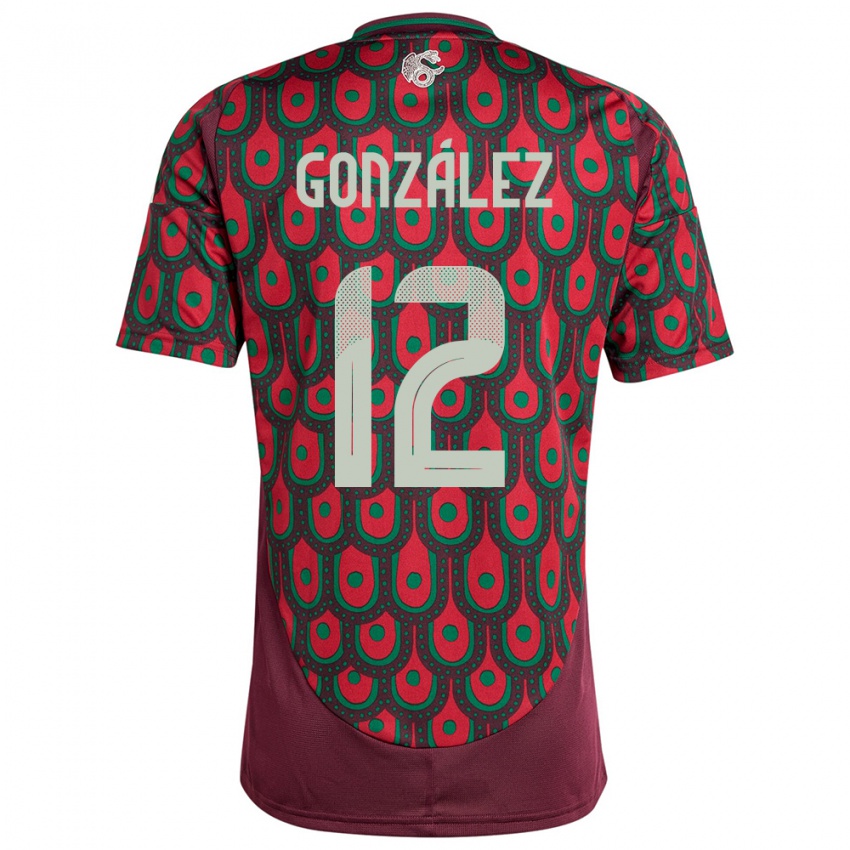 Kobiety Meksyk Itzel Gonzalez #12 Kasztanowaty Domowa Koszulka 24-26 Koszulki Klubowe