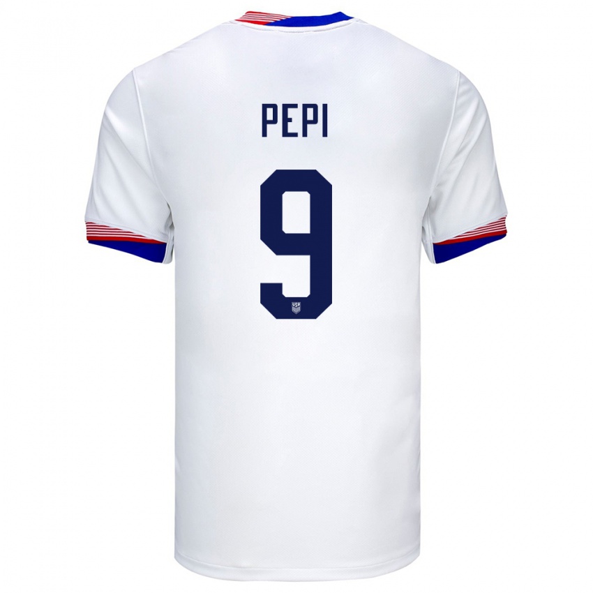 Kobiety Stany Zjednoczone Ricardo Pepi #9 Biały Domowa Koszulka 24-26 Koszulki Klubowe