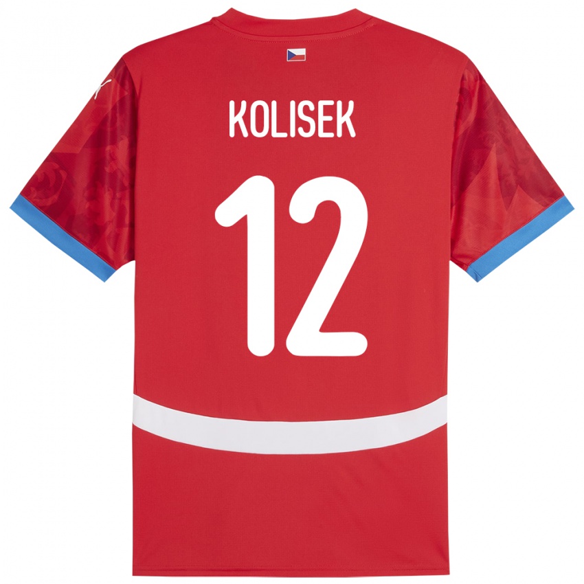 Kobiety Czechy Jakub Kolisek #12 Czerwony Domowa Koszulka 24-26 Koszulki Klubowe