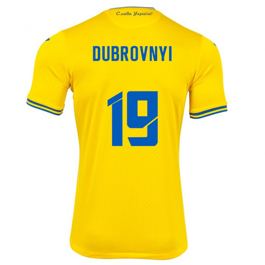 Kobiety Ukraina Mykhaylo Dubrovnyi #19 Żółty Domowa Koszulka 24-26 Koszulki Klubowe